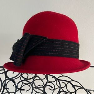 WHBM Red Dress Hat with Bow